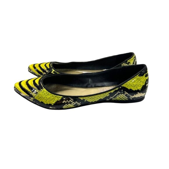 Embroidered Size 6.5 Snake Ballet Casual Flats Green & Black - Picture 3 of 14